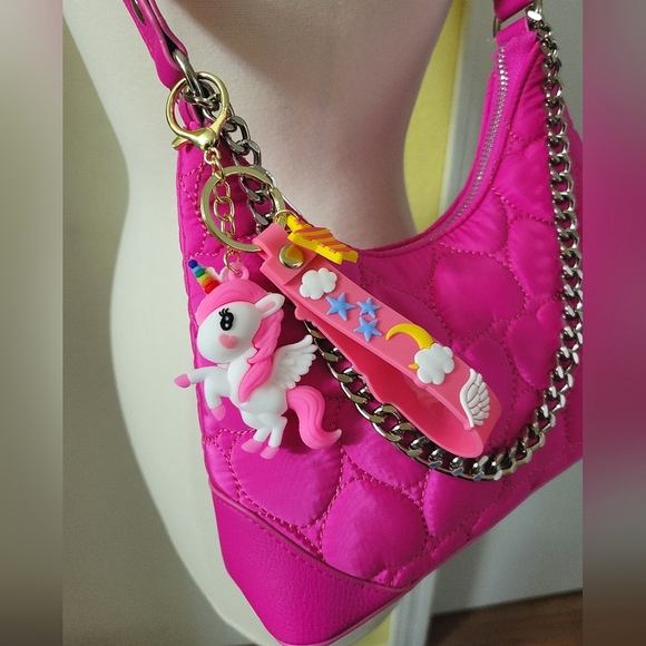 Super Cute Unicorn Keychain or Bag Charm with Rainbow & Star 🦄 - Picture 3 of 7